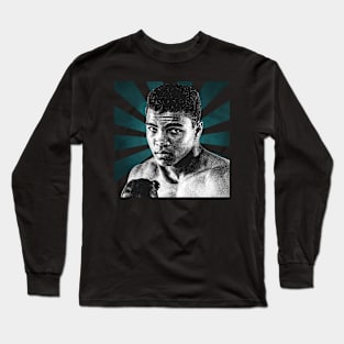 Muhammad Ali II Retro Pixel II 70s Long Sleeve T-Shirt